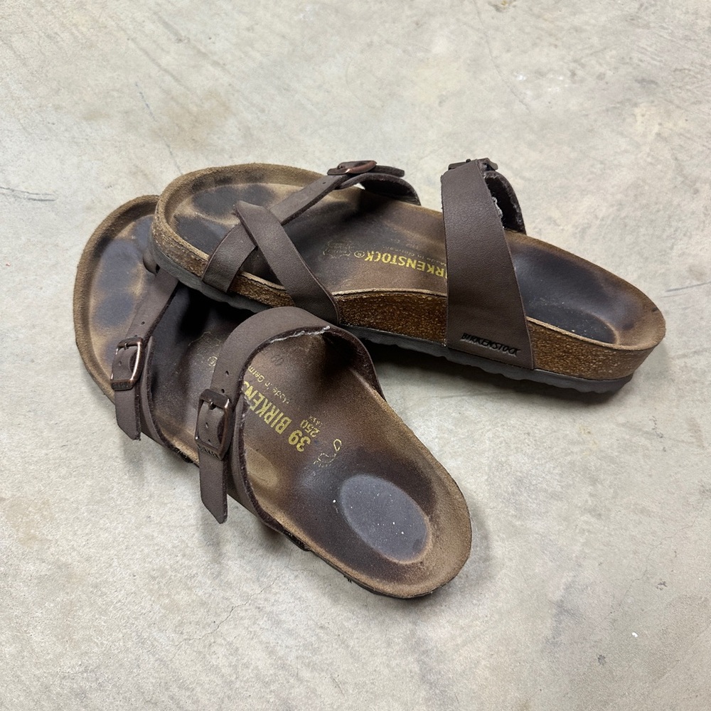 Birkenstock Dark Brown Cross-Strap Sandals